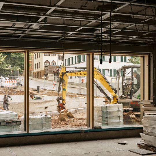 Innenansicht einer Baustelle in einem Rohbau